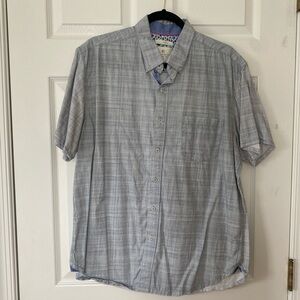 Construct mens short sleeve button down grey large L